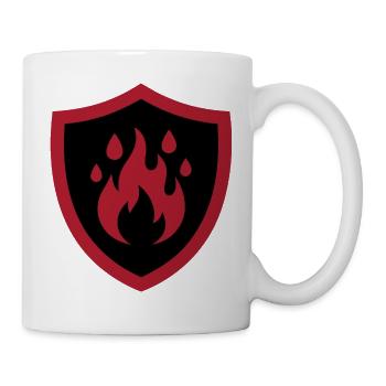 Feuer Flamme Schild Wappen - Tasse - Weiß - Rechts