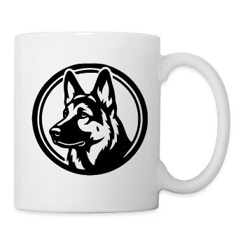 Schaeferhund Wappen Logo - Tasse - Weiß - Rechts