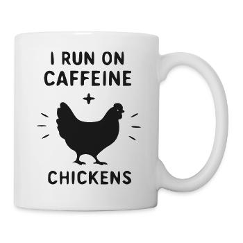 Kaffeehuhn Motiv: Koffein Power - Tasse - Weiß - Rechts