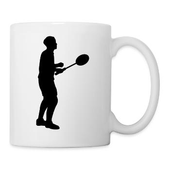 Badminton Spieler Silhouette - Tasse - Weiß - Rechts