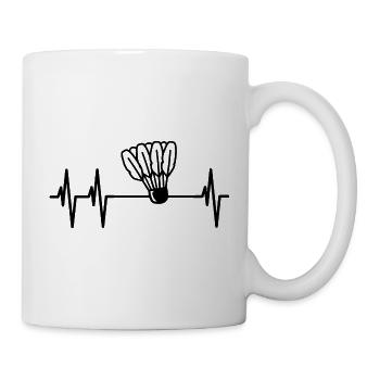 Badminton Herzschlag - Tasse - Weiß - Rechts
