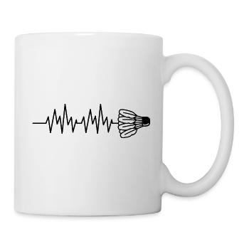 Badminton Herzschlag - Tasse - Weiß - Rechts