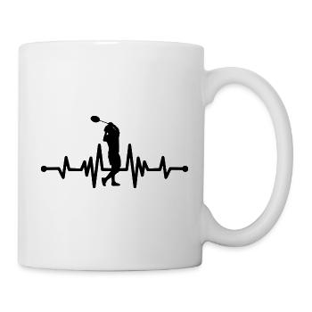 Badmintonspieler Heartbeat - Tasse - Weiß - Rechts