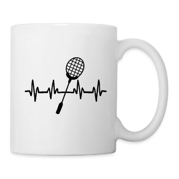 Badminton Herzschlag - Tasse - Weiß - Rechts