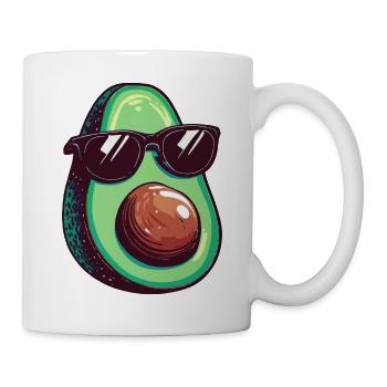 Avocado mit dunkler Sonnenbrille - Tasse - Weiß - Rechts