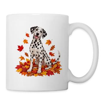 Herbst Dalmatiner im bunten Laub - Tasse - Weiß - Rechts