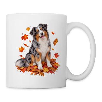 Herbsthunde Patch: Australian Shepherd - Tasse - Weiß - Rechts