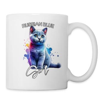 Russian Blue Mädchen Russisch Blaukatze - Tasse - Weiß - Rechts