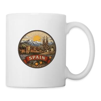 Spanien Reiseabzeichen Alhambra & Sagrada Souvenir - Tasse - Weiß - Rechts
