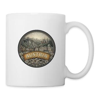 Österreich-Reiseabzeichen Hallstatt Alpensouvenir - Tasse - Weiß - Rechts