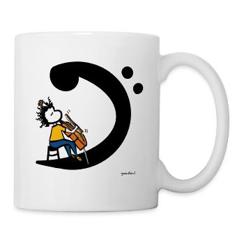 Cello Bass Clef – Cellist-Musik-T-Shirt - Tasse - Weiß - Rechts
