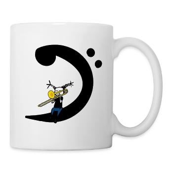 Posaunen-Bass Clef – Posaunist-Musik-T-Shirt - Tasse - Weiß - Rechts