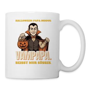 Vampapa: Halloween-Papa beißt nur Süßes - Tasse - Weiß - Rechts
