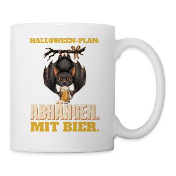 Halloween-Plan: abhängen mit Bier - Tasse - Weiß - Rechts