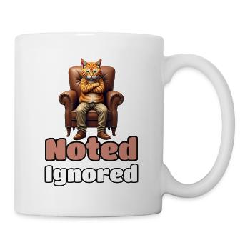 Noted. Ignored. – Sarkastischer roter Kater - Tasse - Weiß - Rechts