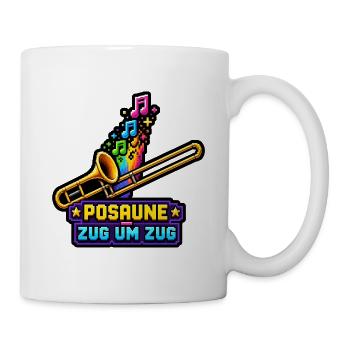 Posaune Zug Um Zug Musiker Retro Pixel Art Shirt - Tasse - Weiß - Rechts