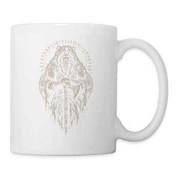 Der Krieger im Bärenfell - Tasse - Weiß - Rechts