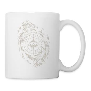 Die zwei Raben über dem Runenkreis - Tasse - Weiß - Rechts