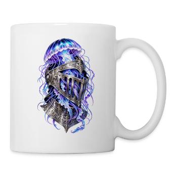 Kosmischer Medusa-Ritter – Mittelalterlicher Helm - Tasse - Weiß - Rechts