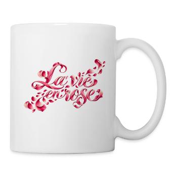 La vie en rose – Kultlied und Rosenblätter - Tasse - Weiß - Rechts