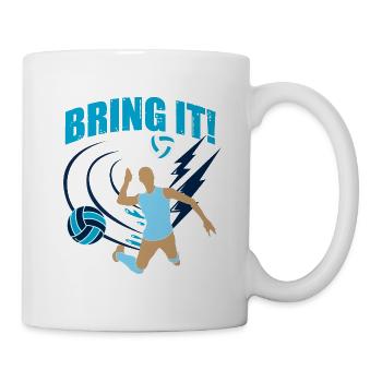 Bring It! Volleyballerin mit Blitzen - Tasse - Weiß - Rechts