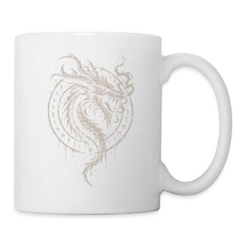 Der Drachenkopf im Runenkreis - Tasse - Weiß - Rechts