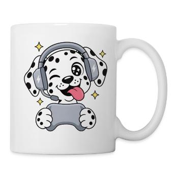 Gaming Dalmatiner mit Headset und Controller - Tasse - Weiß - Rechts