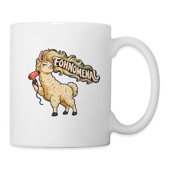 Alpaka Föhnomenal Lama Frisur - Tasse - Weiß - Rechts