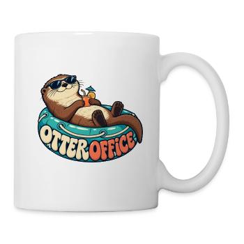 Otter Büro-Relax auf dem Schwimmreifen - Tasse - Weiß - Rechts