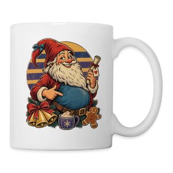 Christmas Schwangerer Wichtel Retro Mama - Tasse - Weiß - Rechts