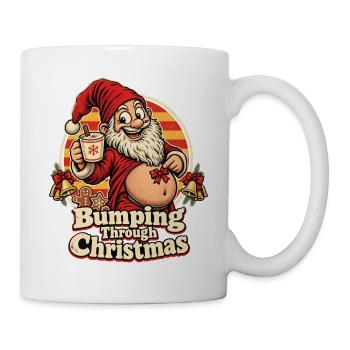 Christmas Wichtel mit Schwangerschaftsbauch - Tasse - Weiß - Rechts