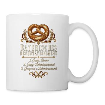 Bayerisches Degustationsmenü Leberkassemmel - Tasse - Weiß - Rechts