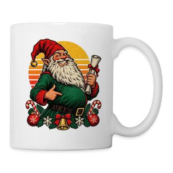 Christmas-Wichtel werdende Mama Retro - Tasse - Weiß - Rechts