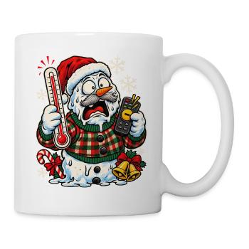 Christmas Schneemann Opa am Thermostat - Tasse - Weiß - Rechts