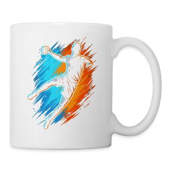 Handballspieler Handballer Kinder Jungen Handball  - Tasse - Weiß - Rechts