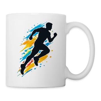 Läufer Laufsilhouette - Tasse - Weiß - Rechts