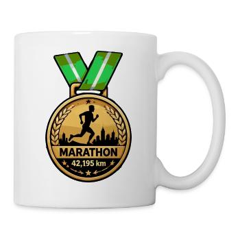 Marathonmedaille Stadtlauf 42km - Tasse - Weiß - Rechts