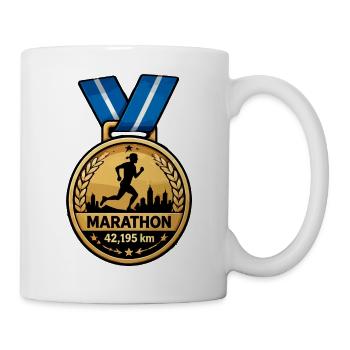 Marathon Medaillon Lauf-Sieg Design - Tasse - Weiß - Rechts