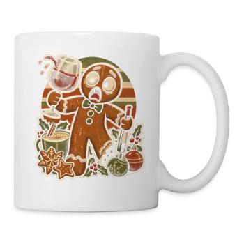 Christmas Lebkuchenmann im Weinchaos - Tasse - Weiß - Rechts