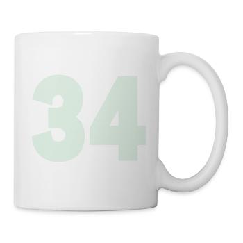 Zahl 34 Mint Minimal - Tasse - Weiß - Rechts