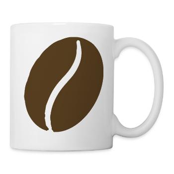 Kaffeebohne Silhouette - Tasse - Weiß - Rechts