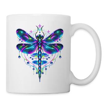 Neon Libelle - Tasse - Weiß - Rechts