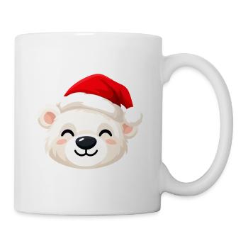 Eisbär süß mit Weihnachtsmütze - Tasse - Weiß - Rechts