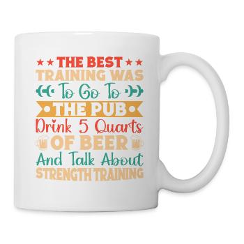 Fitness Motivation Bodybuilder Talk About Strength - Tasse - Weiß - Rechts