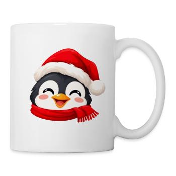 Pinguin süß mit Weihnachtsmütze und Schal - Tasse - Weiß - Rechts