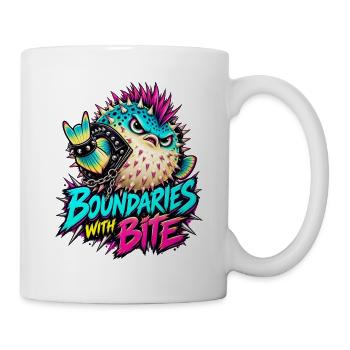 Boundaries with Bite Pufferfish - Tasse - Weiß - Rechts