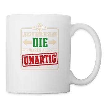 Alle unartig – Lustige Weihnachtszeit - Tasse - Weiß - Rechts