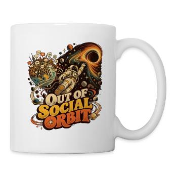 Out of Social Orbit Space Cartoon - Tasse - Weiß - Rechts
