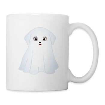 Halloween Hunde, Kostüm Geister - Tasse - Weiß - Rechts