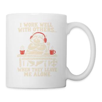 Introvertierter Waschbär Kollege Lustbüro - Tasse - Weiß - Rechts